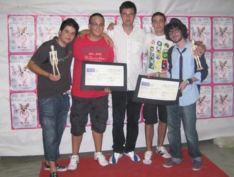 Joves guanyadors de la primera edició de curtmetratges d'Agullent. CEDIDA