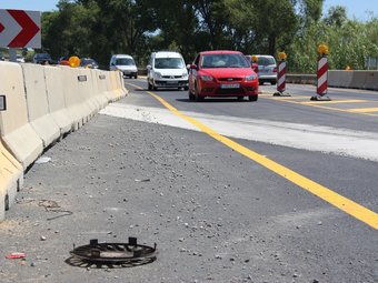 Punt de la carretera C-31 en què van xoca ahir dos vehicles, a Palamós, i van morir dos joves. ACN