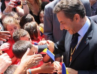 Sarkozy, durant la visita.