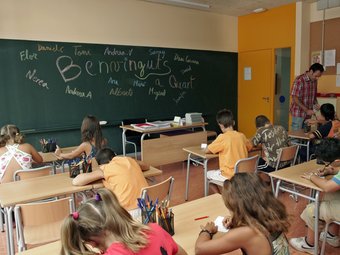 Una aula d'una escola de Barberà del Vallès el primer dia de classe CRISTINA FORÉS / ARXIU