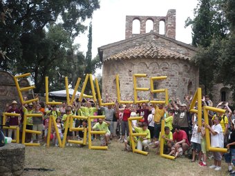 L'ermita romànica de Santa Justa, a Lliçà d'Amunt, durant una protesta contra l'autovia al juny de l'any passat LL.M