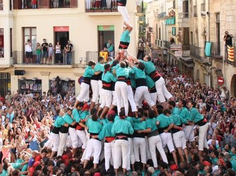 PIlar de vuit amb folre i manilles dels Castellers de Vilafranca Carles Herèdia