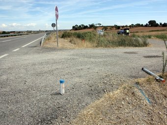 Un motorista va morir en aquest punt, el quilòmetre 11 de la L-303, a Els Plans de Sió (Segarra), ahir. ACN