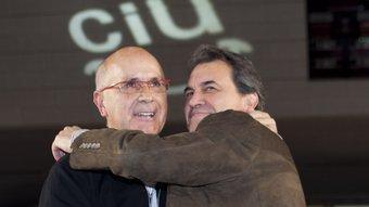 Josep A. Duran i Lleida i Artur Mas, en el míting central de la campanya de CiU R.RAMOS