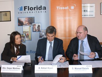 Signatura de l'acord amb Tissat i Florida Universitària. CEDIDA