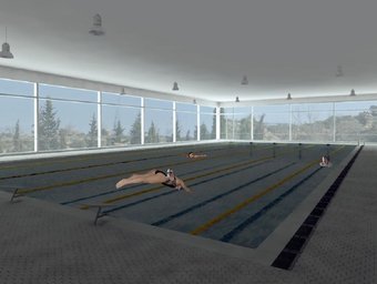 Una imatge virtual de l'avantprojecte de la futura piscina climatitzada. AJUNTAMENT DE BATEA