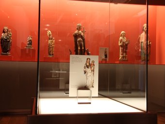 La Verge de Saidí , que es troba sota custodia del Museu de Lleida, és una de les peces que reclama l'Aragó i que a Barbastre s'exposa mitjançant una fotografia. LAURA CORTÉS / ACN