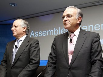 Joan Maria Nin i Isidre Fainé, els dos homes forts de La Caixa i, ara, de Caixa Bank.  L'Econòmic