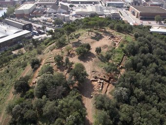 Vista aèria del jaciment arqueològic de Can Tacó ARXIU