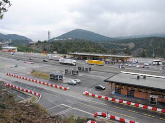 La imatge de l'autopista sense cabines, ahir. Carles Sarrat