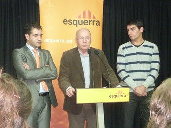 La roda de premsa de comiat de Vigo. amb Pere Bosch i Josep Carrapiço R. E