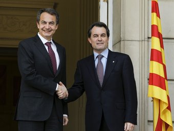 Artur Mas i Rodríguez Zapatero, en la recent trobada a la Moncloa. L'ECONÒMIC