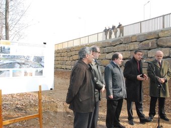 Josep Puxeu durant la presentació de la restauració de la ribera del Segre a Balaguer. MARM