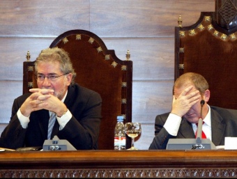 Llobet, a l'esquerra, quan era vicepresident d'Aregio. J.F