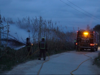 El foc va cremar un tram de la Riera de la Boella, a prop del camí que uneix la Canonja i Reus. EL PUNT
