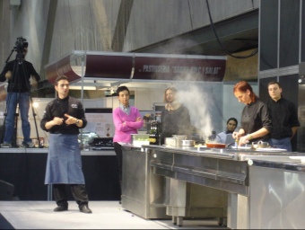 Ruscalleda i López durant la jornada gastronòmica de la fira alimentària. L.M