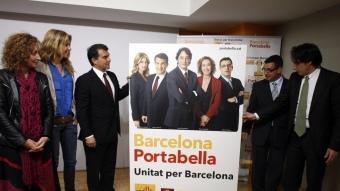 Capella, Arqué, Laporta , Planas i Portabella presentaven ahir a la seu d'ERC el cartell d'Unitat per Barcelona ORIOL DURAN