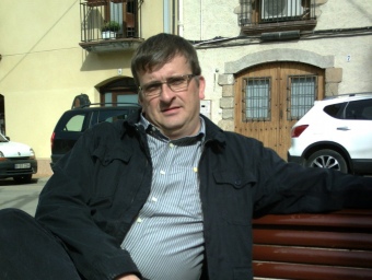 Jaume Anglada, a la plaça de davant l'Ajuntament. T.B