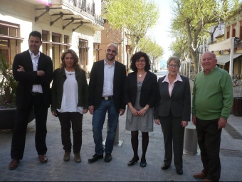 D'esquerra a dreta, Toni Romero (PP), Blanca Arbell (ERC), Jesús Marín (CiU), Sílvia Tamayo (PSC), Cati Forcano (UMDC), Jordi Loyo (Més per Canet). A la imatge hi falta Eduard Canet (Entesa per Canet). E.F