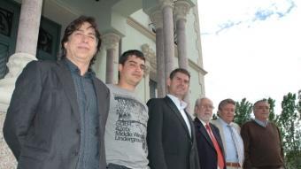 D'esquerra a dreta: Bagué (CiU), Mascort (SI), Casanova (ERC), Uño (PP), Chamorro (PSC) i Jiménez (Tots per un Cassà millor), els sis candidats que es presenten a les eleccions a Cassà. A.M