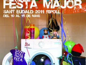 El cartell d' Anna Albert, amb una rentadora ben festiva. EL PUNT