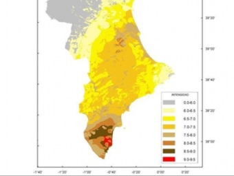 Mapa de risc sísmic del País Valencià. UA