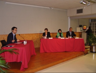 Els candidats de Riudellots: Montserrat Roure, Paula Estrada i Guillem Burset. J.M.S