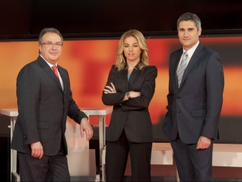 Josep Cuní, Núria Solé i Joan Carles Peris van presentar la nit electoral de TV3 TVC