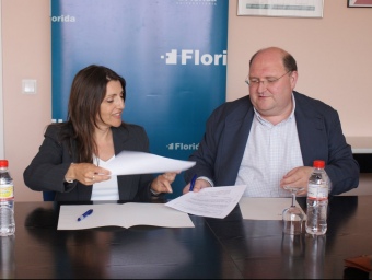Acte de signatura del conveni entre La Florida i l'empresa Tissat. CEDIDA