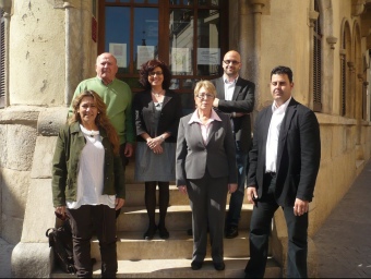 Entre els candidats : Arbell, al davant; Forcano, al centre, i Marín, al darrere a la dreta. E.F