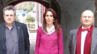 Jaume Domènech (ERC), Sònia Martínez (CiU) i Angel Botana (PP), en una foto d'arxiu. J.P