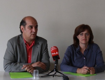 Xavier Boix i Marisol Martínez, ahir, a la seu d'EUiA a Sabadell E.A