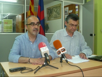 Esteve Martínez i Salvador Milà , ahir a la tarda durant la roda de premsa LL.M