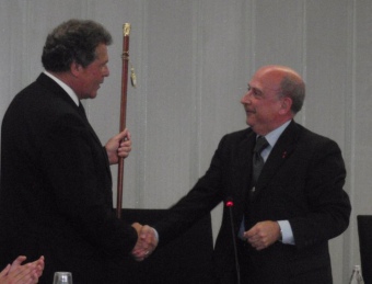 Joan Baliarda (CiU) en el moment de ser nomenat alcalde de Premià de Dalt, el dia 11. G.A