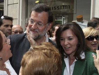 L'alcaldessa Mercedes Alonso, amb Rajoy en la campanya de les municipals. EFE