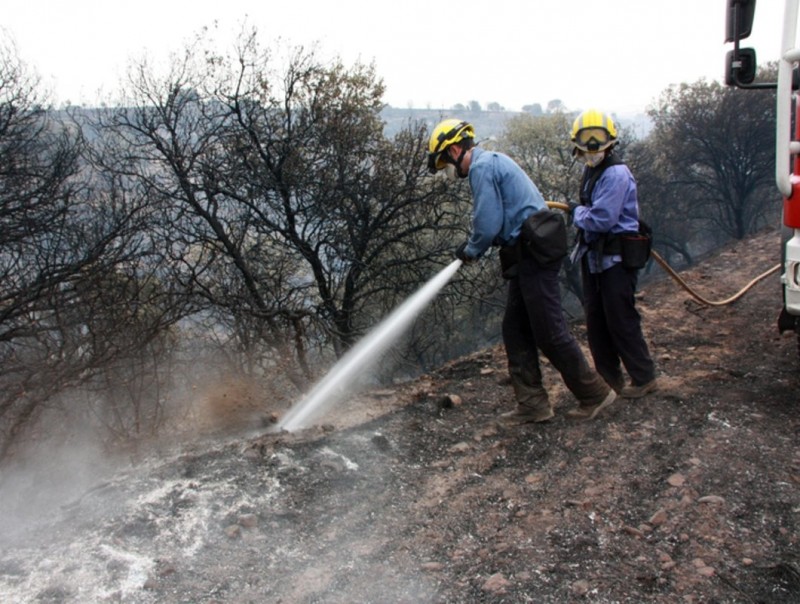 Imatge del foc forestal ACN