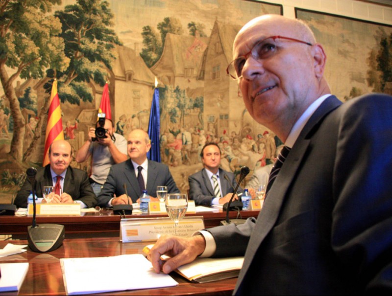 El president de la part catalana de la Comissió Bilateral, Josep Antoni Duran i Lleida, i el vicepresident de Política Territorial, Manuel Chaves ACN