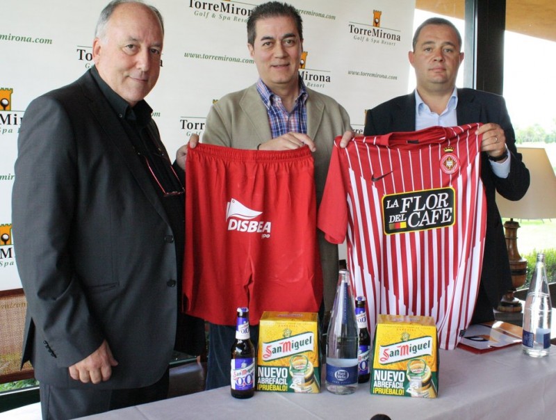 Miró, Vilaró i Figueres, ahir a Navata.  GIRONA FC