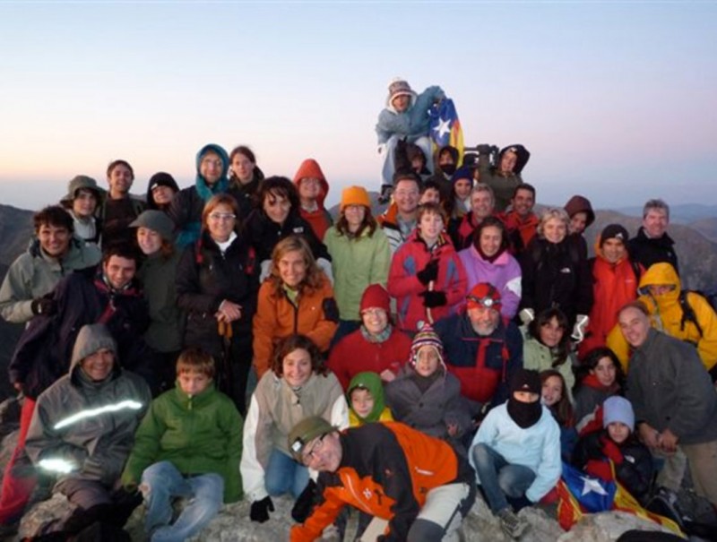 La foto de grup al Canigó l'11 de setembre 2009.