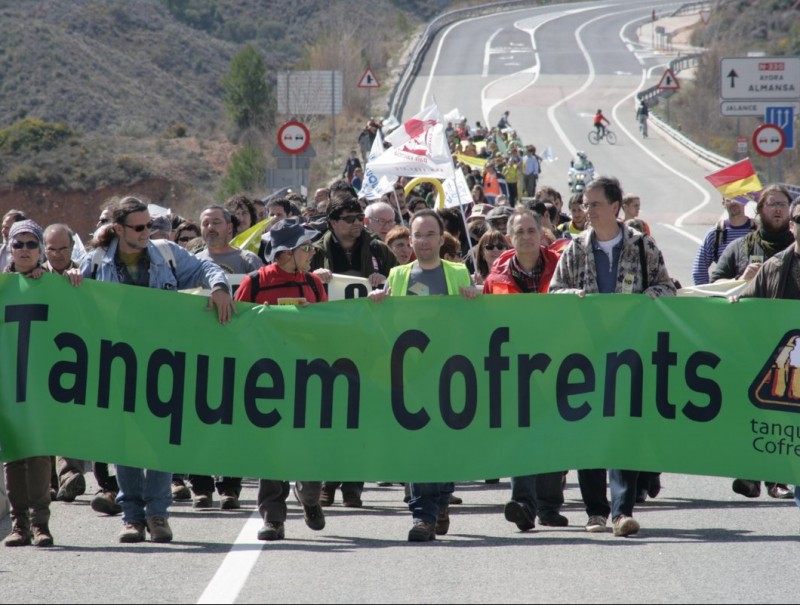 Manifestació del març passat per reclamar el tancament de la central de Cofrents ARXIU
