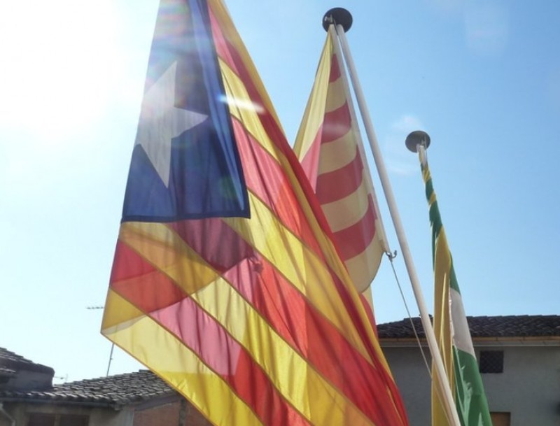 L'alcalde de Sant Pere de Torelló amb l'estelada al consistori ELPUNTAVUI