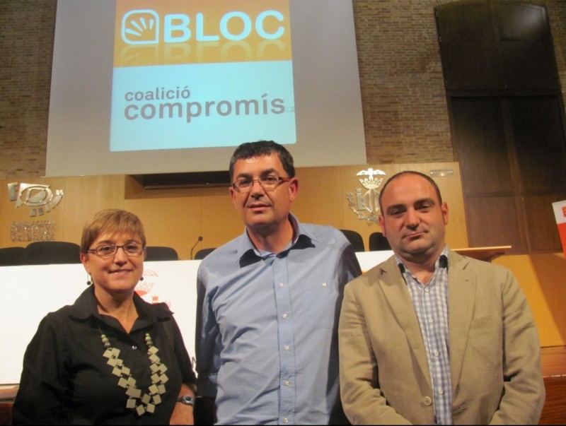 Empar Piquer, Enric Morera i Tomàs Ferrandis a l'Assemblea del Bloc. CEDIDA