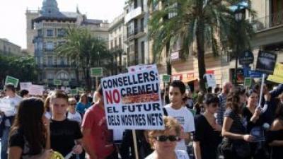 Manifestació de veïns de l'Alcora pels carrers de València el passat 22 d'octubre. ESCORCOLL
