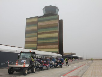 L'aeroport de Lleida-Alguaire, durant les proves que es van realitzar la setmana passada DAVID MARÍN