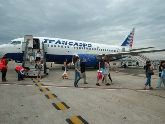 El primer vol de Transaero Girona-Moscou, l'estiu passat. JOAN SABATER