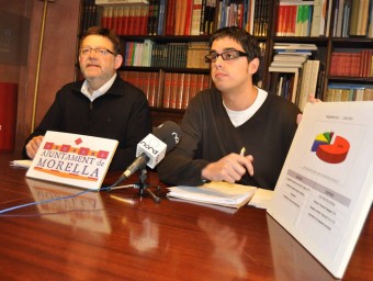 L'alcalde i el regidor d'Hisenda en conferència de premsa. A.M