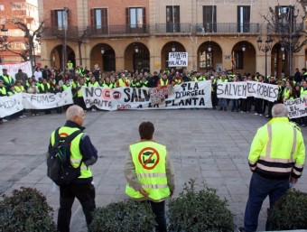 La caminada reivindicativa es va acabar a les portes de l'Ajuntament de Mollerussa. ACN / XAVIER LOZANO