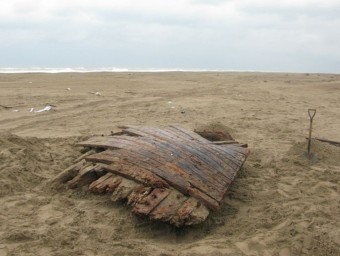 Imatge de la peça localitzada a Sant Jaume d'Enveja, a la platja del Serrallo ACN