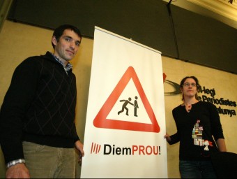 Presentació de la campanya Diem Prou! amb els empresaris de Siurana, Andreu Bartolome i Maria Casademunt. Q.PUIG
