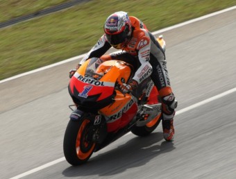 Casey Stoner, en els entrenaments de Sepang REPSOL